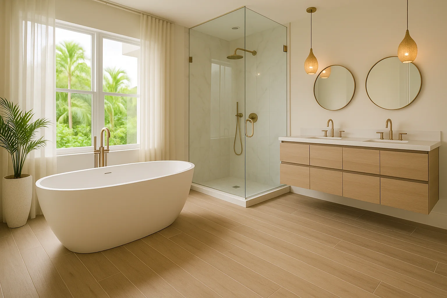 Luxury bathroom remodeling project in Boca Raton FL by JN Builders LLC